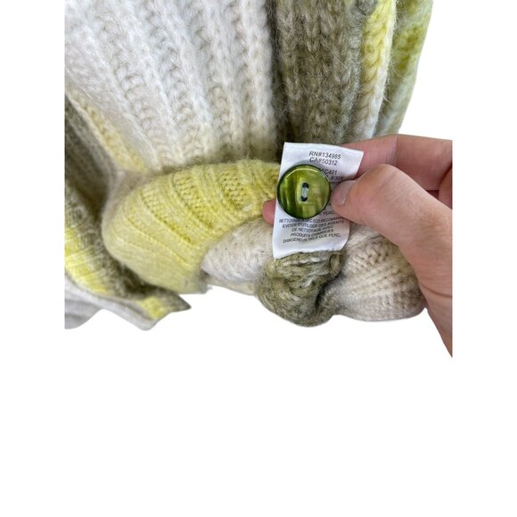 For Love & Lemons Celeste Cardigan Yellow Ombre Chunky Knit Oversized Fit Pocket - Picture 7 of 10